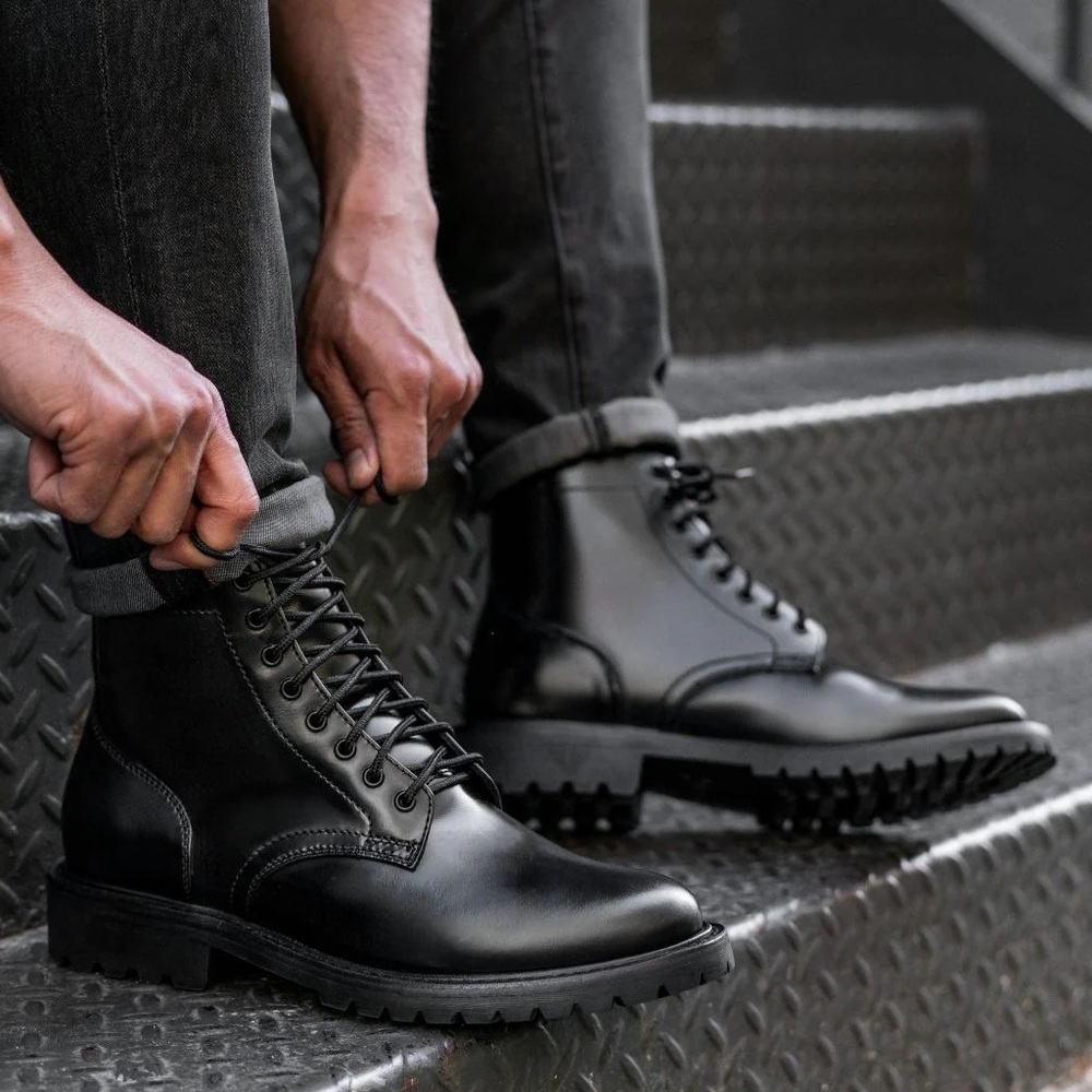 Thursday Black Men's Leather Hero Lace-Up Boots - Picture 2 of 7